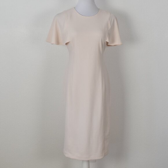 Calvin Klein Flutter Sleeve Sheath Dress Light Pink - 4 - Picture 4 of 10